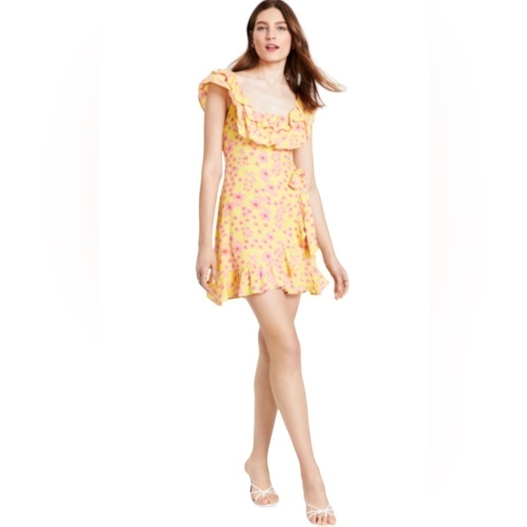 Leyden Dresses & Skirts - Floral Yellow Ruffle Dress